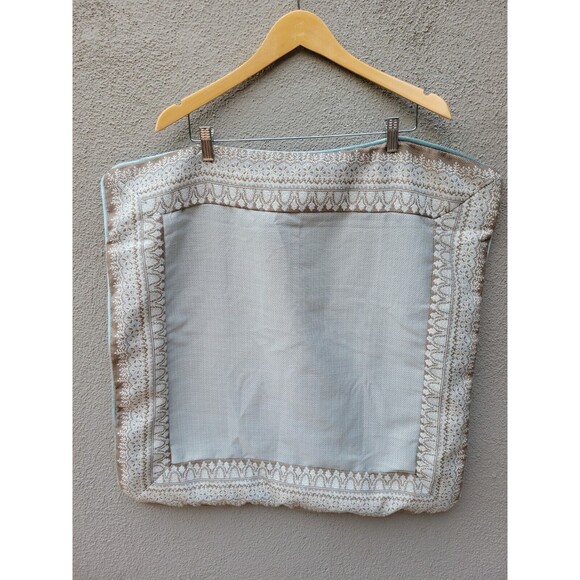 J. Queen NY 1 European 26 Square Pillow Cover Boho Floor Green Tan Tapestry - Picture 2 of 10